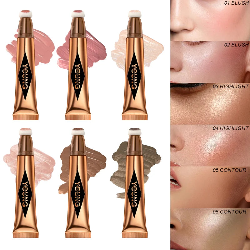 ✨ Multifunctional Liquid Blush Stick – Blush, Contour, Highlighter & Fard à Paupières 4-en-1
