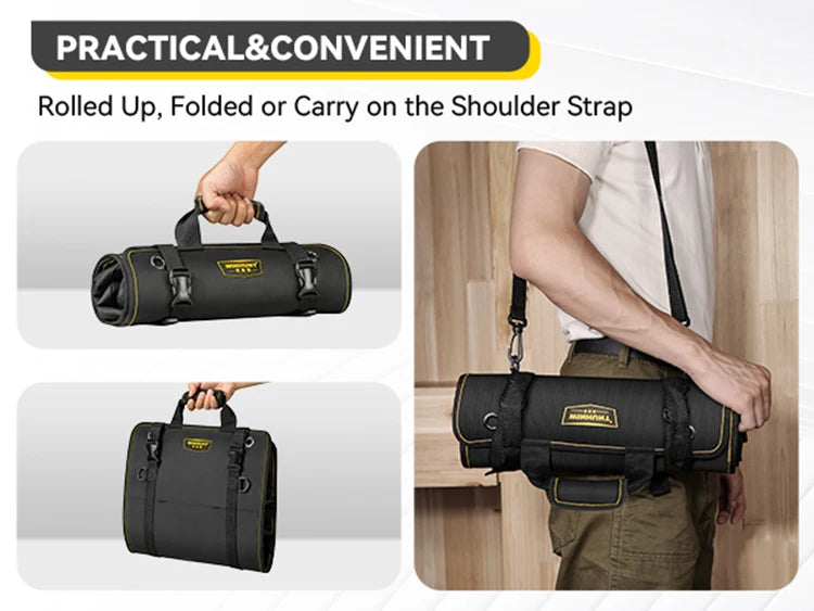 🧰 Sac à Outils Enroulable WINHUNT – 11 Poches, Résistant & Compact