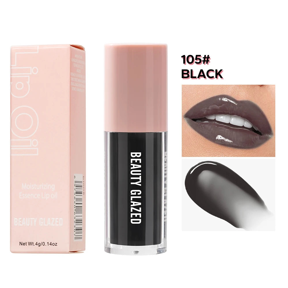 🖤 Beauty Glazed Huile à Lèvres Noire – Hydratation Intense & Effet Repulpant