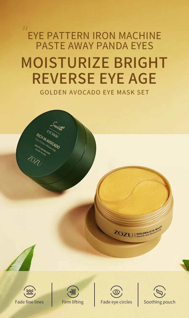 🥑 Masque Collagène Or – Anti-Cernes & Anti-Poches (60 ou 120 pcs)