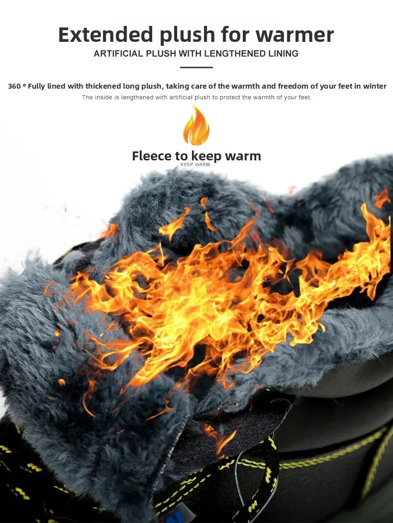 👷‍♂️ Chaussures de Sécurité Homme Montantes – Embout Acier, Antidérapantes & Chaudes pour l’Hiver