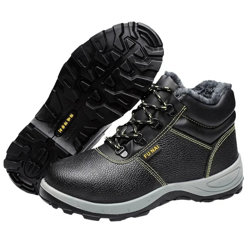 👷‍♂️ Chaussures de Sécurité Homme Montantes – Embout Acier, Antidérapantes & Chaudes pour l’Hiver