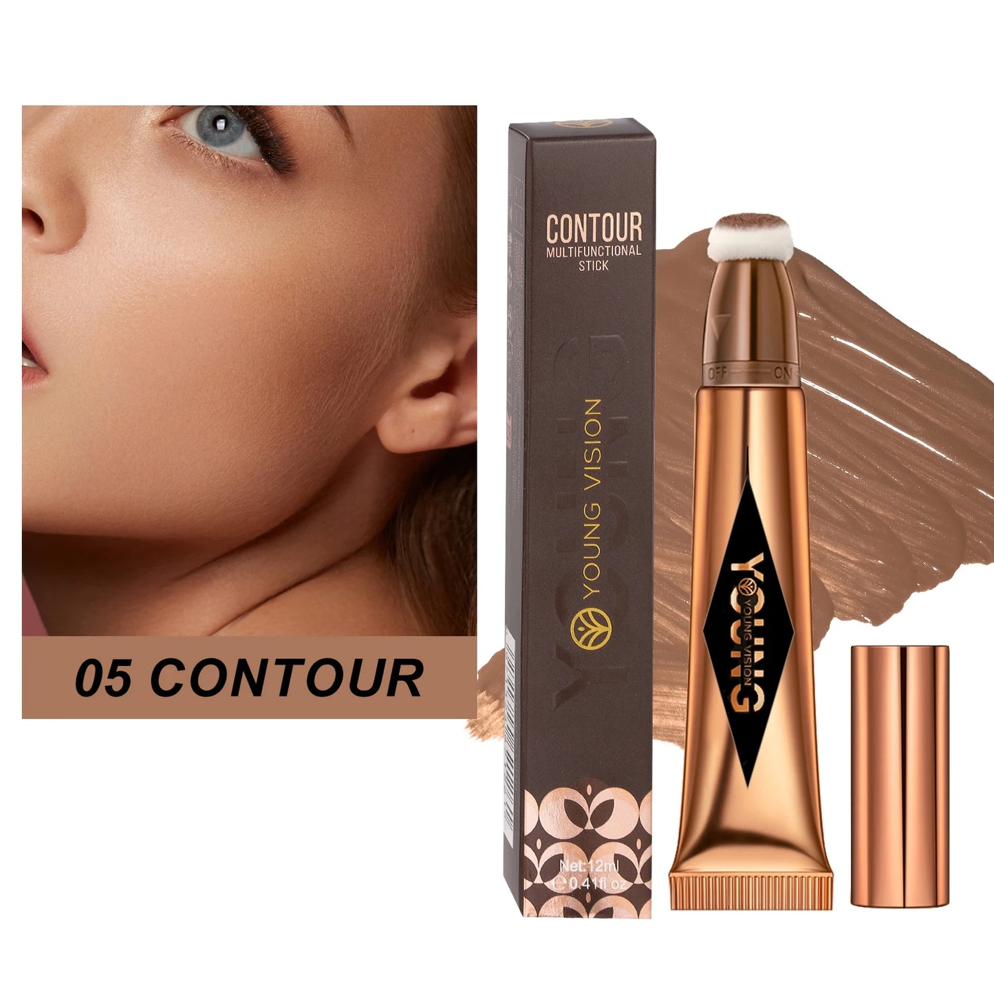 ✨ Multifunctional Liquid Blush Stick – Blush, Contour, Highlighter & Fard à Paupières 4-en-1