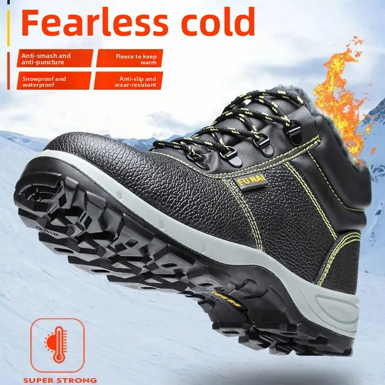 👷‍♂️ Chaussures de Sécurité Homme Montantes – Embout Acier, Antidérapantes & Chaudes pour l’Hiver