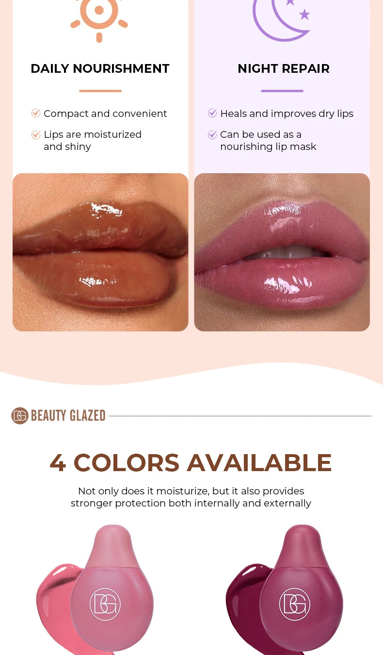 💧 Beauty Glazed Brillance Lèvres Hydratante – Gloss Effet Miroir & Soin Protecteur