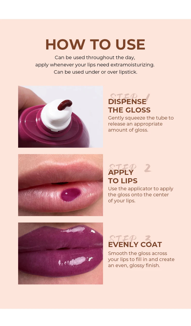 💧 Beauty Glazed Brillance Lèvres Hydratante – Gloss Effet Miroir & Soin Protecteur