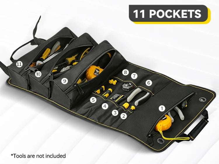 🧰 Sac à Outils Enroulable WINHUNT – 11 Poches, Résistant & Compact