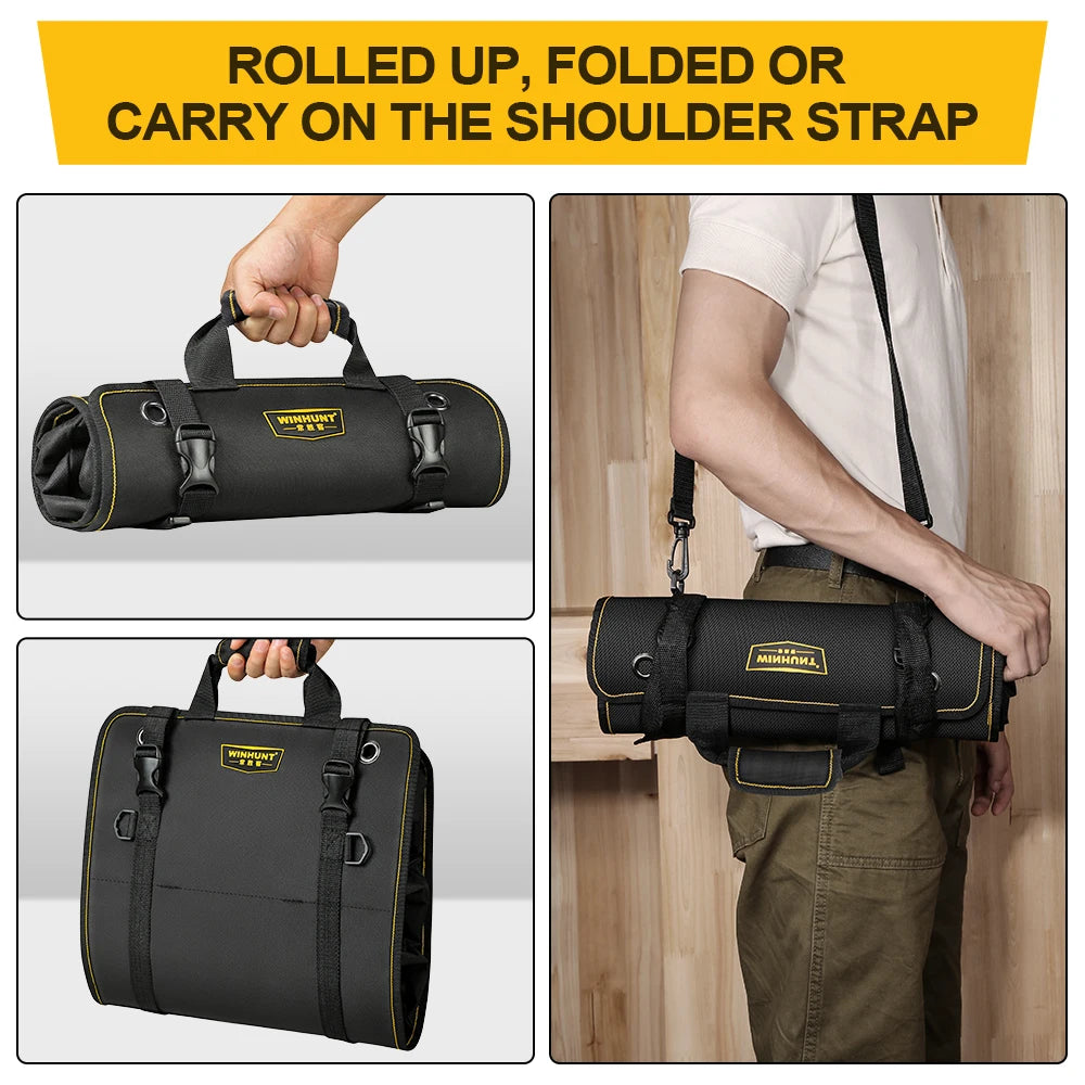 🧰 Sac à Outils Enroulable WINHUNT – 11 Poches, Résistant & Compact