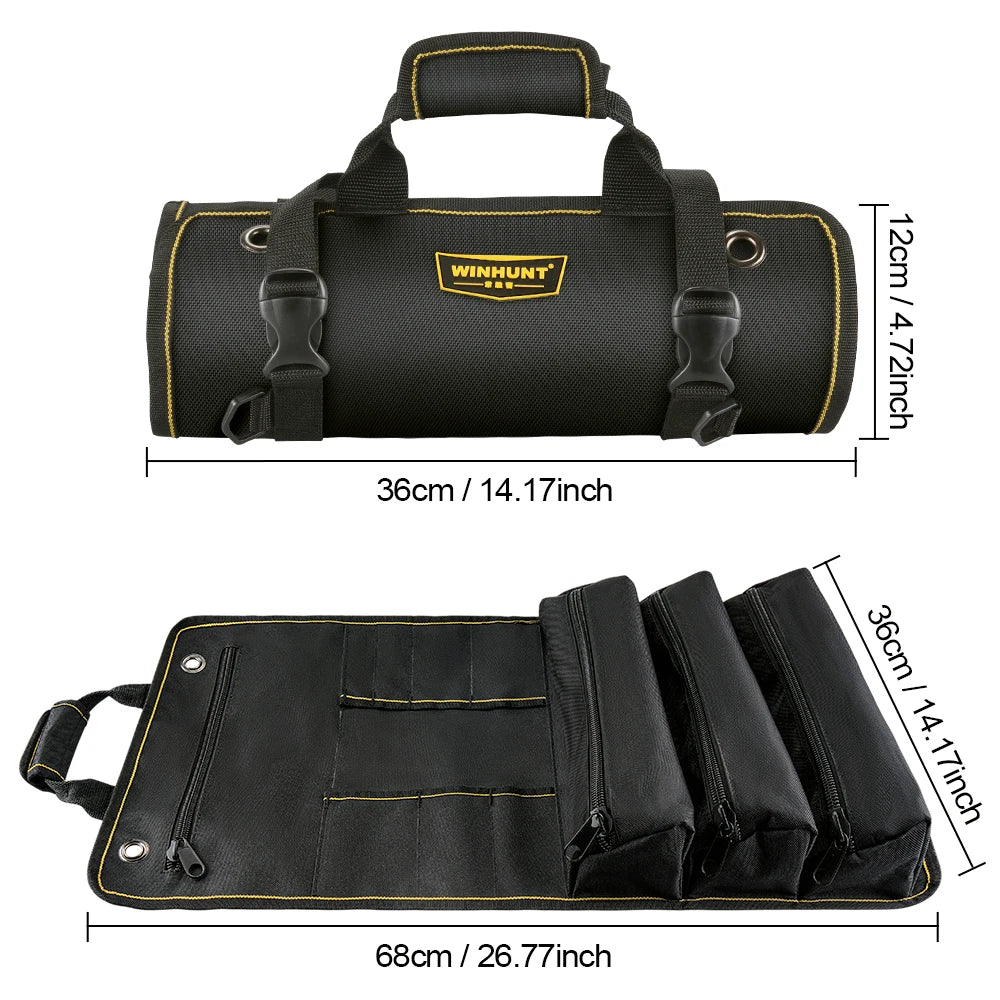 🧰 Sac à Outils Enroulable WINHUNT – 11 Poches, Résistant & Compact