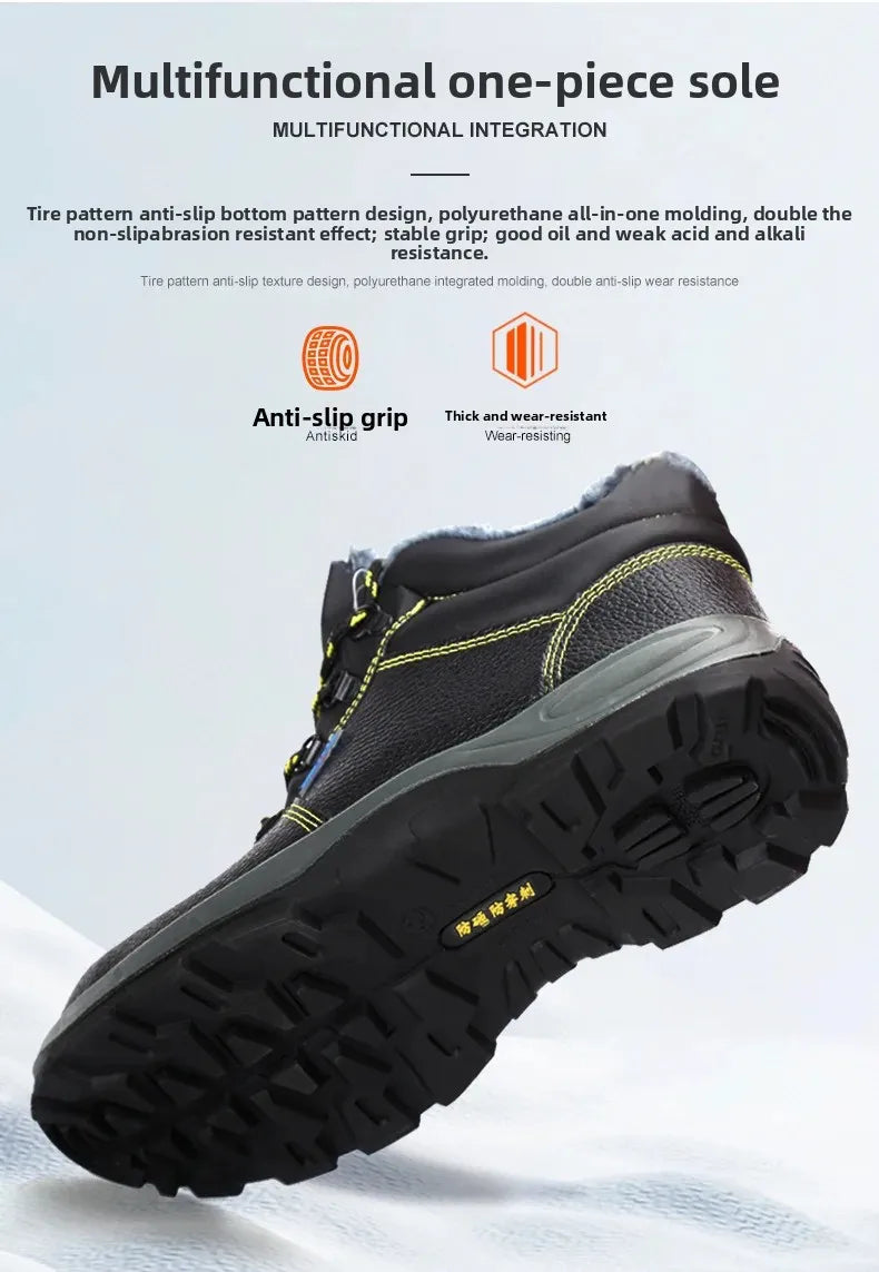👷‍♂️ Chaussures de Sécurité Homme Montantes – Embout Acier, Antidérapantes & Chaudes pour l’Hiver