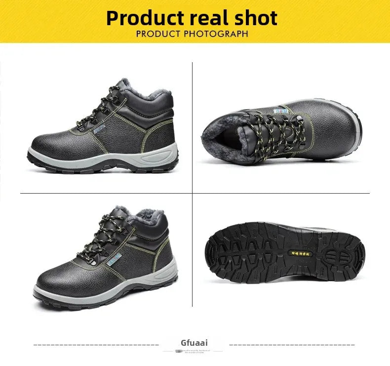 👷‍♂️ Chaussures de Sécurité Homme Montantes – Embout Acier, Antidérapantes & Chaudes pour l’Hiver