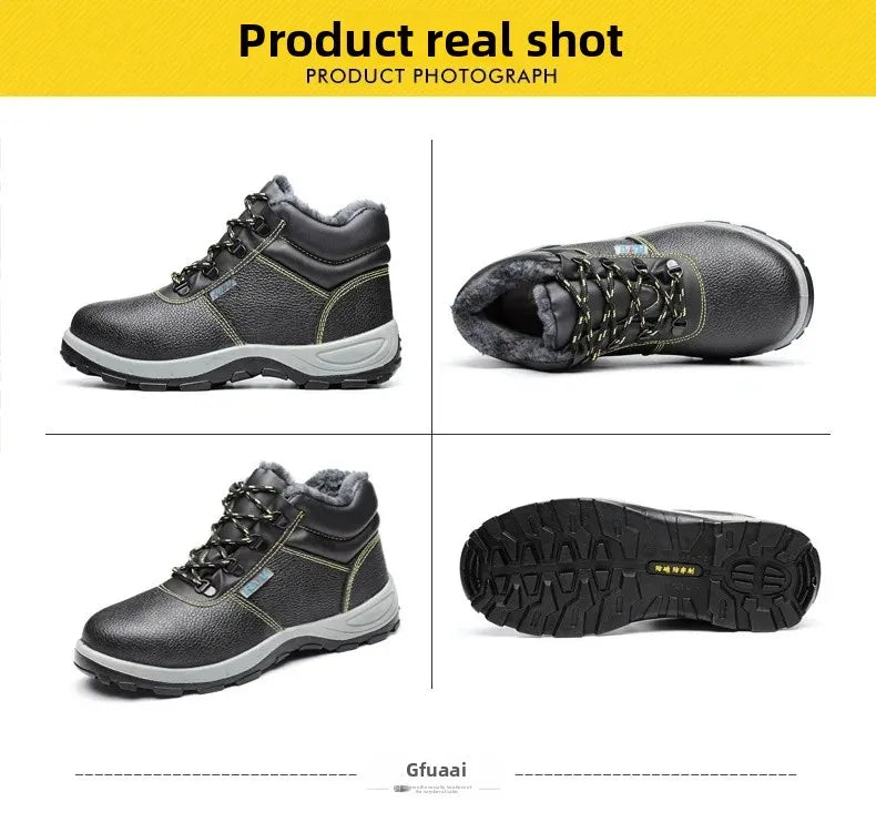 👷‍♂️ Chaussures de Sécurité Homme Montantes – Embout Acier, Antidérapantes & Chaudes pour l’Hiver
